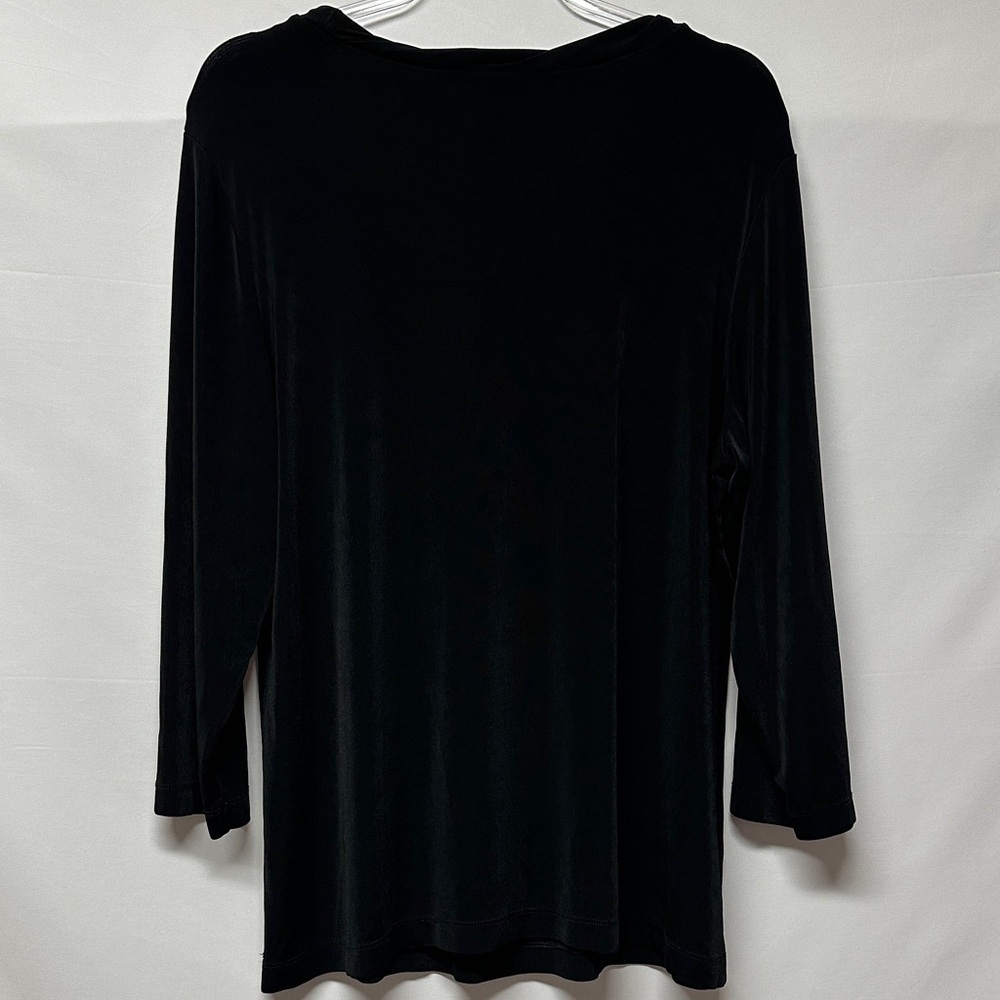 Chico's Travelers Women's Twisted Collar Black Top XL - Picture 4 of 4